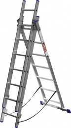 Лестница алюминиевая трехсекционная, ЗУБР, ЭКСПЕРТ, 38831-07