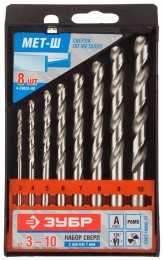 Набор сверл по металлу, ЗУБР, ЭКСПЕРТ, 4-29625-H8