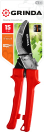 GRINDA G-35, 200 мм, закаленные лезвия, тефлоновое покрытие, пластиковые рукоятки, плоскостной секатор (40212)