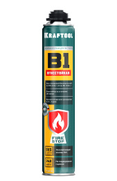 KRAFTOOL FIRE STOP B1, 750 мл, пистолетная, огнестойкая, не залипающий клапан, 240°С, SVS, выход до 45 л, монтажная пена (41186)