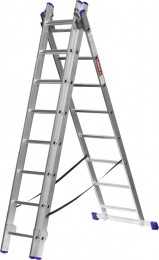 Лестница алюминиевая трехсекционная, ЗУБР, ЭКСПЕРТ, 38831-08
