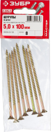 ЗУБР СУ-Ж, 100 х 5.0 мм, желтый цинк, 8 шт, универсальный саморез (300396-50-100)