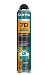 KRAFTOOL GOLD 65, 850 мл, выход до 65 л, мелкопористая, пистолетная всесезонная, SVS, не залипающий клапан, монтажная пена (41194)