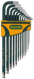 KRAFTOOL HEX-ball, 13 шт, набор дюймовых шестигранных ключей с шаром (27444-H13)