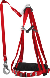 ЗУБР УРАЛ строп с летночным амортизатором, 3 точки крепления, L (1140-1440), лямочный пояс с наплечными и набедренными лямками (11583)