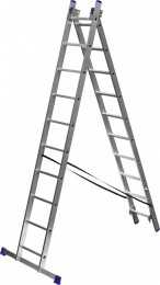 Лестница алюминиевая двухсекционная, ЗУБР, ЭКСПЕРТ, 38821-10