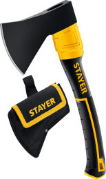 STAYER FIBERGLASS, 600/800 г, с чехлом, 350 мм, кованый топор, Professional (2062-06P)