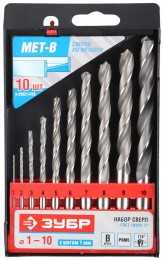Набор сверл по металлу, ЗУБР, МАСТЕР, 4-29621-H10