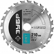 ЗУБР Быстрый рез 210х30мм 24Т, диск пильный по дереву, 36850-210-30-24, серия Профессионал