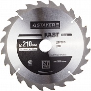 STAYER Fast Line 210 x 30мм 24Т, диск пильный по дереву, быстрый рез, 3680-210-30-24
