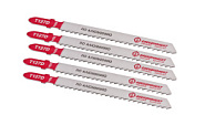 Пилки для лобзика по алюминию T127D, 5 шт, 100х74мм, шаг зуба 3мм, быстрый прямой рез, HSS, БОЕКОМПЛЕКТ