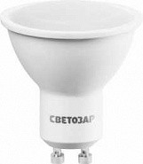 Лампа СВЕТОЗАР светодиодная "Super LUXX", цоколь GU10, яркий белый свет (4000К), 220В, 5Вт (35), СВЕТОЗАР, 44565-35_z01