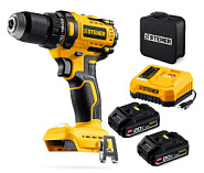 STEHER 20 В, 65 Н·м, 2 АКБ LMS (2 А·ч), бесщеточная дрель-шуруповерт, сумка (CB-65-22)