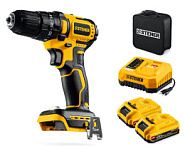 STEHER 20 В, 45 Н·м, 2 АКБ LMS (2 А·ч), бесщеточная ударная дрель-шуруповерт, сумка (CBS-45-22)