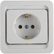 СВЕТОЗАР  Гамма, одинарная с заземлением цвет белый 16А/~250В, Электрическая розетка (SV-54105-W)