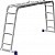 СИБИН ЛТ-44, 4 x 4 ступени, алюминиевая, четырехсекционная лестница-трансформер (38852)