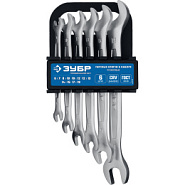 ЗУБР 6 шт, 6 - 19 мм, набор рожковых гаечных ключей, Профессионал (27011-H6)