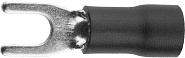 СВЕТОЗАР  2,5-4мм²черный10штd 4.3мм Изолированный наконечникс вилкой для многожильного кабеля под болт 6мм  (49420-40)