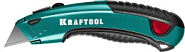 KRAFTOOL GRAND A-24, с автостопом, 2 лезвия, универсальный нож с трапециевидным лезвием, тип A24 (09241)
