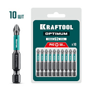 KRAFTOOL Optimum, PH2, 50 мм, 10 шт, биты (26122-2-50-10)