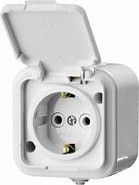 Розетка с заземляющим контактом и защитной крышкой, STAYER, MASTER, 54306-W