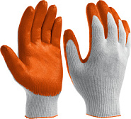 STAYER PROTECT, L-XL, х/б перчатки с одинарным латексным обливом (11408-XL)