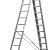 СИБИН 14 ступеней, со стабилизатором, алюминиевая, трехсекционная лестница (38833-14)