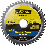 STAYER Super line 190 x 30мм 48Т, диск пильный по дереву, точный рез, 3682-190-30-48