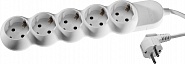 Удлинитель ЗУБР "Мастер" электрический, ПВС сечение 1кв мм, заземл, 5 гнезд, макс мощн 3500Вт, 3м, 55058-3