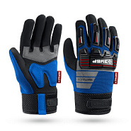 ЗУБР IMPACT р.L (9), синие, профессиональные комбинированные перчатки, антивибрационные, противоударные, Профессионал (11476-L)