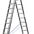 СИБИН 12 ступеней, со стабилизатором, алюминиевая, трехсекционная лестница (38833-12)
