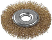 ЗУБР 125 мм, витая стальная латунированная проволока 0.3 мм, щетка дисковая для УШМ, Профессионал (35187-125)