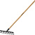 GRINDA GT-14 WOOD, 360 х 80 х 1300 мм, 14 прямых зубцов, углерод. сталь, антикор. покрытие, черенок дерев. высш. сорт, садовые грабли (39583-14)