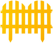 GRINDA Палисадник, 28 х 300 см, желтый, 7 секций, декоративный забор (422205-Y)