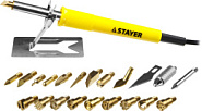 STAYER PROTerm, 30 Вт, 3 в 1, в наборе: 20 насадок, в кейсе, прибор для выжигания, пайки и резки, Professional (45227)