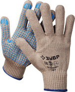 ЗУБР ЕНИСЕЙ, акрил, покрытие ПВХ (точка), размер L-XL, утеплённые перчатки, Профессионал (11463-XL)