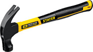 STAYER Hercules-M, 450 г, молоток-гвоздодёр столярный с фиберглассовой рукояткой, Professional (2027-450)