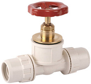 ЗУБР ШиреФит, штуцер с гайкой - кран запорный с маховиком - штуцер с гайкой, 20 мм, запорный кран (51571-20)