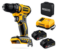 STEHER 20 В, 45 Н·м, 2 АКБ LMS (2 А·ч), бесщеточная дрель-шуруповерт, сумка (CB-45-22)