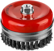 MIRAX 125 мм, жгутированная стальная проволока 0.5 мм,чашечная щетка-крацовка для УШМ (35144-125)